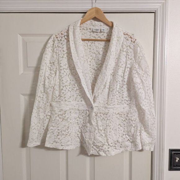 Cato Jackets & Blazers - Cato ivory lace one button jacket size 18/20W